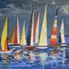 Segelregatta, 2023, Malerei von Angelika Junghans