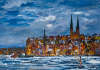 Winter an der Untertrave, 2023, Malerei von Angelika Junghans