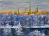 Winter mit Blick auf Lübeck, 2019, Malerei von Angelika Junghans