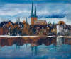Mühlenteich, Dom, 2018, Malerei von Angelika Junghans